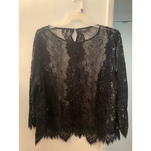 Brand: Simply Be Lace blouse, color: black, (Size US 20, UK 18) long sleeve